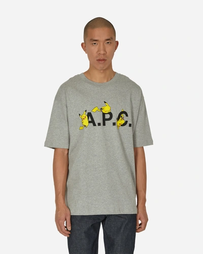 Shop Apc Pokémon Pikachu T-shirt Light In Grey