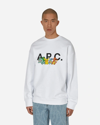 Shop Apc Pokémon The Crew Crewneck Sweatshirt In White