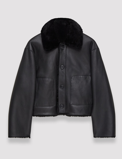Shop Joseph Reversible Shearling Alloway Coat In Black
