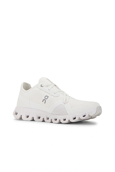 On Cloud X 3 Ad Sneakers In Undyed White & White