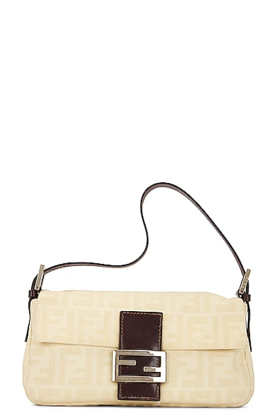 Shop Fendi Mama Baguette Shoulder Bag In Cream