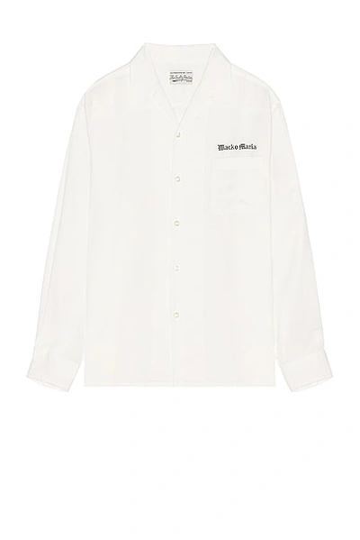 Shop Wacko Maria 50's Long Sleeve Shirt In White