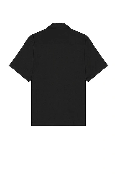 Shop Wao Ribbed Knit Camp Shirt In Black