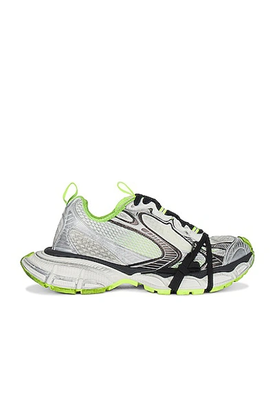 Balenciaga 3xl Distressed Mesh And Rubber Sneakers In White  Black  Fluo Yellow