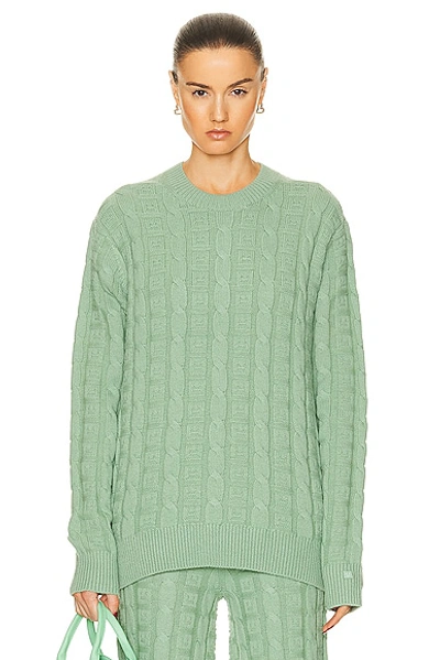 Shop Acne Studios Face Knit Pullover Sweater In Sage Green