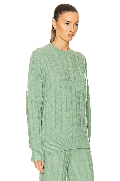 Shop Acne Studios Face Knit Pullover Sweater In Sage Green