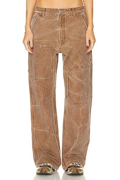 Shop Acne Studios Face Straight Leg Trouser In Toffee Brown