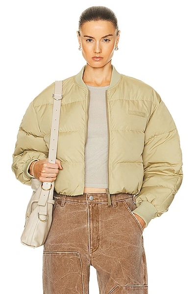 Shop Acne Studios Cropped Puffer Jacket In Pistachio Green