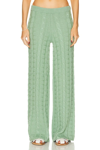 Shop Acne Studios Face Knit Trouser In Sage Green