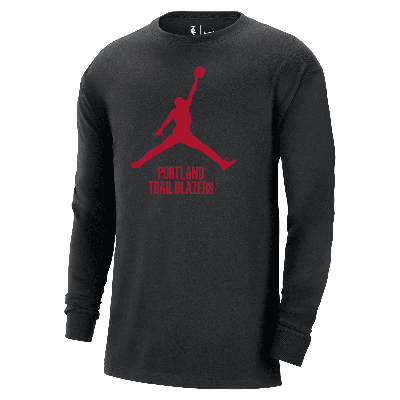 Shop Jordan Men's Portland Trail Blazers Essential  Nba Long-sleeve T-shirt In Black
