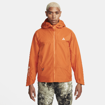 Shop Nike Men's Storm-fit Adv Acg "chain Of Craters" Jacket In Orange