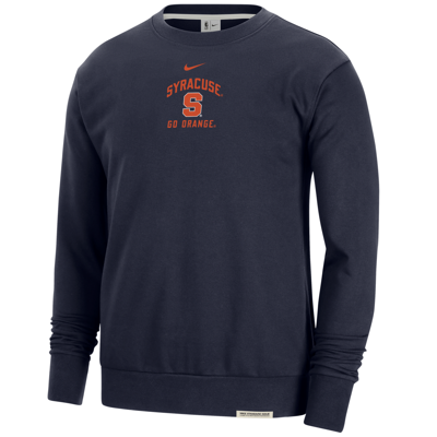 Shop Nike Syracuse Standard Issue  Men's College Fleece Crew-neck Sweatshirt In Blue
