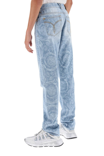 Versace Greek Braid Cable Knit Sweater In Blue