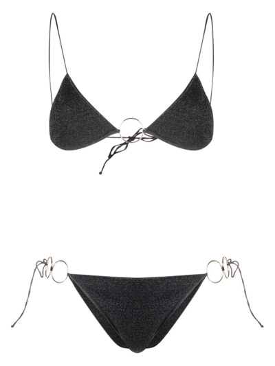 Shop Oseree `lumiere Ring` Micro Bikini In Black  
