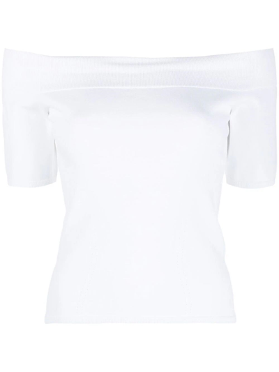 Shop Alexander Mcqueen Off-the-shoulder Top In White