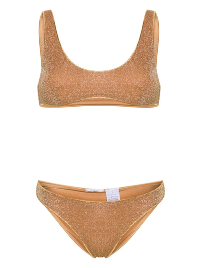 Shop Oseree `lumiere` `sporty Set` Bikini In Brown