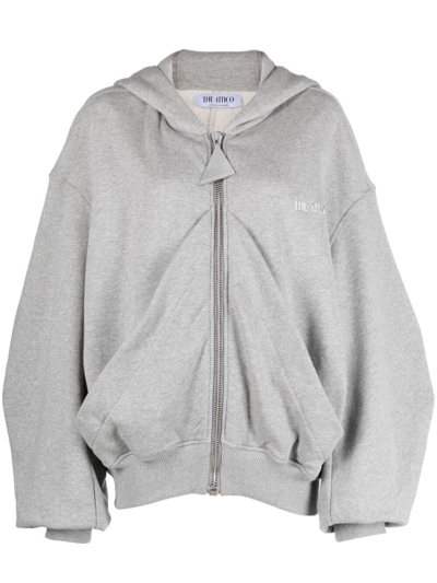Shop Attico Full-zip Hoodie In Gray