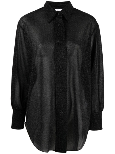 Shop Oseree `lumiere` Long Shirt In Black  