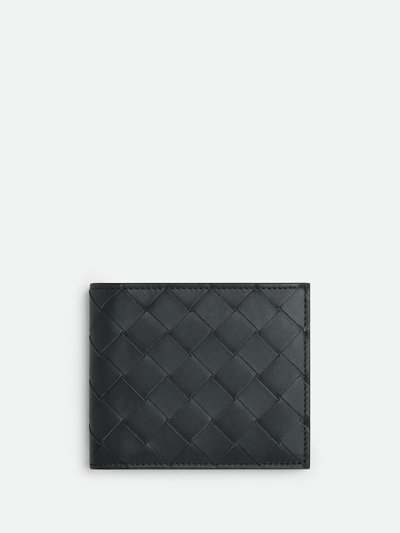 Shop Bottega Veneta `intrecciato Bi-fold Wallet` In Black  
