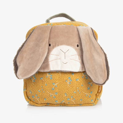 Shop Moulin Roty Yellow Floral Bunny Backpack (24cm)