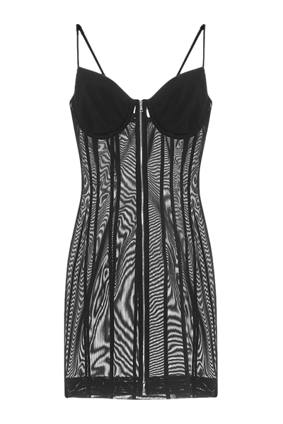 Shop A/m/g Transparent Dress In Black