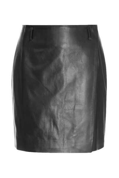 Shop A/m/g Leather Skirt In Black