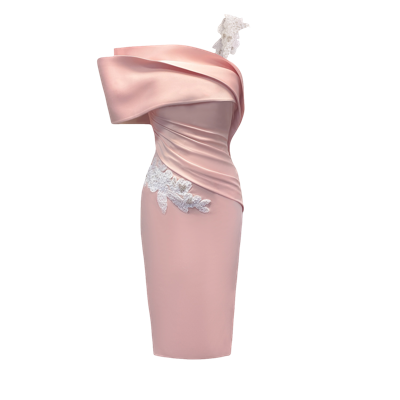 Shop Anitabel Off Shoulder Midi Cocktail Dress With Beaded Applique In Pink