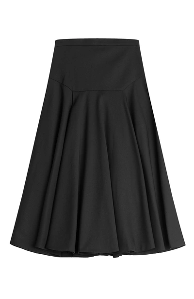 Vionnet Flared Cotton Skirt In Black