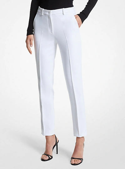 Shop Michael Kors Samantha Double Crepe Sablé Pants In White