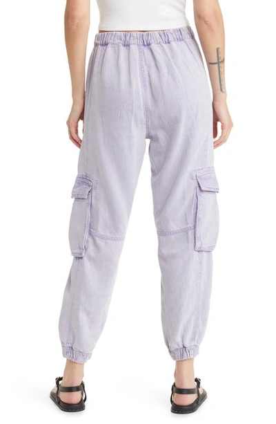 Allsaints Frieda Cargo Denim Joggers In Washed Purple