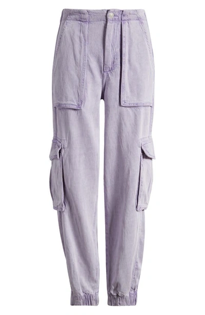 Allsaints Frieda Cargo Denim Joggers In Washed Purple