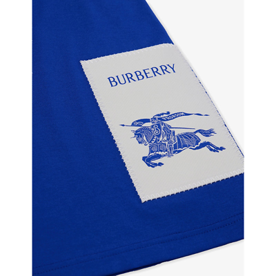 Shop Burberry Boys Knight Kids Knight Logo-print Cotton-jersey T-shirt 4-14 Years In Blue