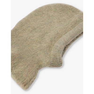 Shop Lemaire Women's Meadow Melange Brushed-texture Ribbed Stretch-woven Blend Balaclava
