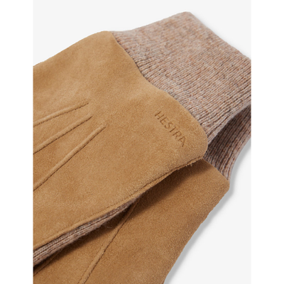 Shop Hestra Men's Camel Geoffrey Leather Gloves