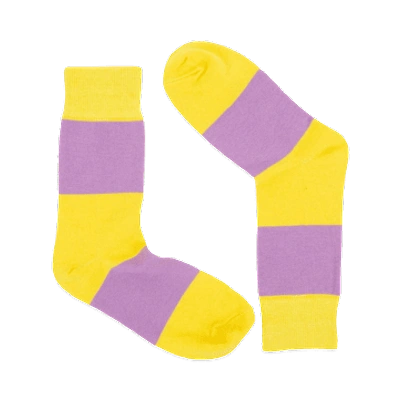 Shop Afroart Striped Cotton Socks, Yellow & Lilac