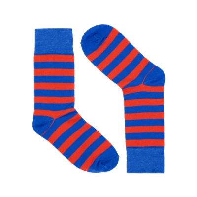 Shop Afroart Striped Cotton Socks, Red & Blue
