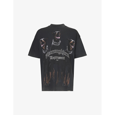 Shop Represent Men's Vintage Black Thoroughbred Graphic-print Cotton-jersey T-shirt