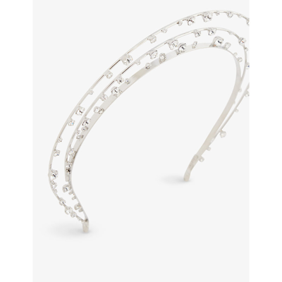 Shop Lelet Ny Raisa Crystal-embellished Stainless-steel Headband In Silver