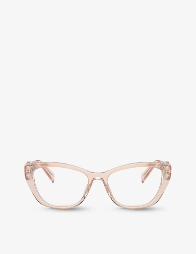 Prada Womens Pink Pr 19wv Cat-eye Acetate Glasses In Pink
