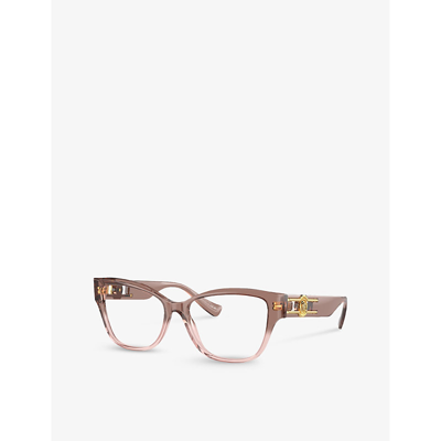 Shop Versace Men's Pink Ve3347 Pillow-frame Acetate Glasses