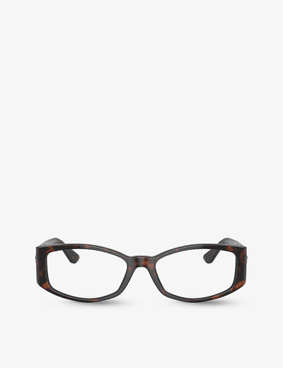 Shop Versace Men's Brown Ve3343 Branded Irregular-frame Plastic Glasses