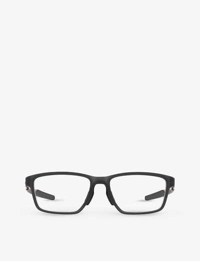Shop Oakley Men's Grey Ox8153 Metalink Rectangle-frame O-matter Glasses