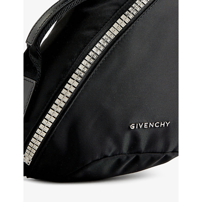 Shop Givenchy Black G-zip Small Woven-blend Cross-body Bag