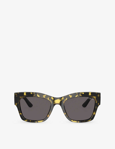 Shop Vogue Women's Yellow Vo5524s Pillow-frame Acetate Sunglasses