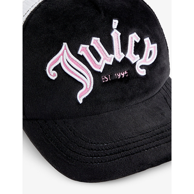 Shop Juicy Couture Womens Black101 Logo-embroidered Mesh-back Velour Cap