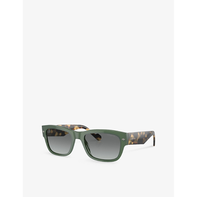 Shop Vogue Women's Green Vo5530s Pillow-frame Acetate Sunglasses