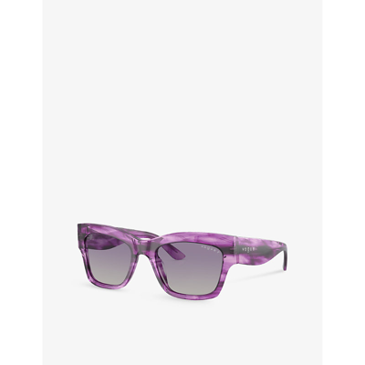 Shop Vogue Women's Purple Vo5524s Pillow-frame Acetate Sunglasses