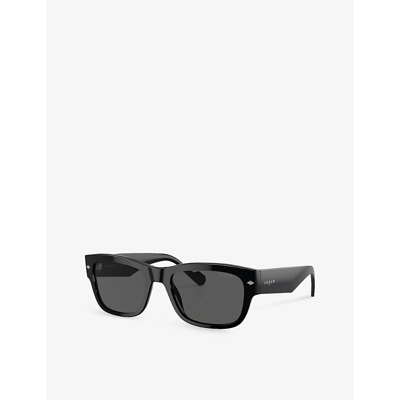 Shop Vogue Men's Black Vo5530s Pillow-frame Acetate Sunglasses