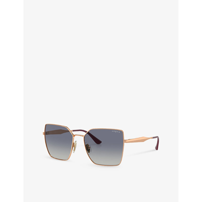Shop Vogue Women's Gold Vo4284s Square-frame Metal Sunglasses