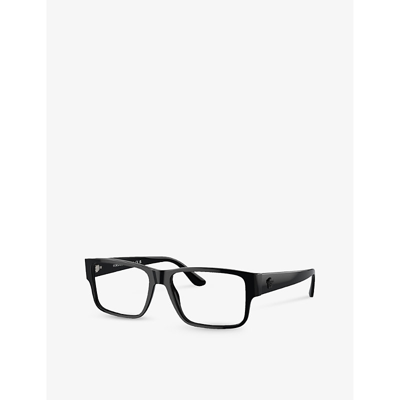 Shop Versace Men's Black Ve3342 Branded Rectangular-frame Plastic Glasses